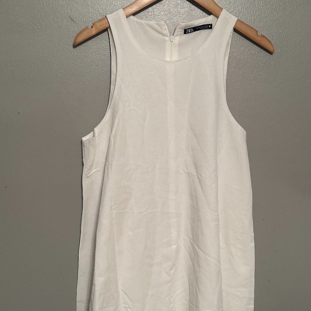 Zara Women's White Sleeveless Mini Dress